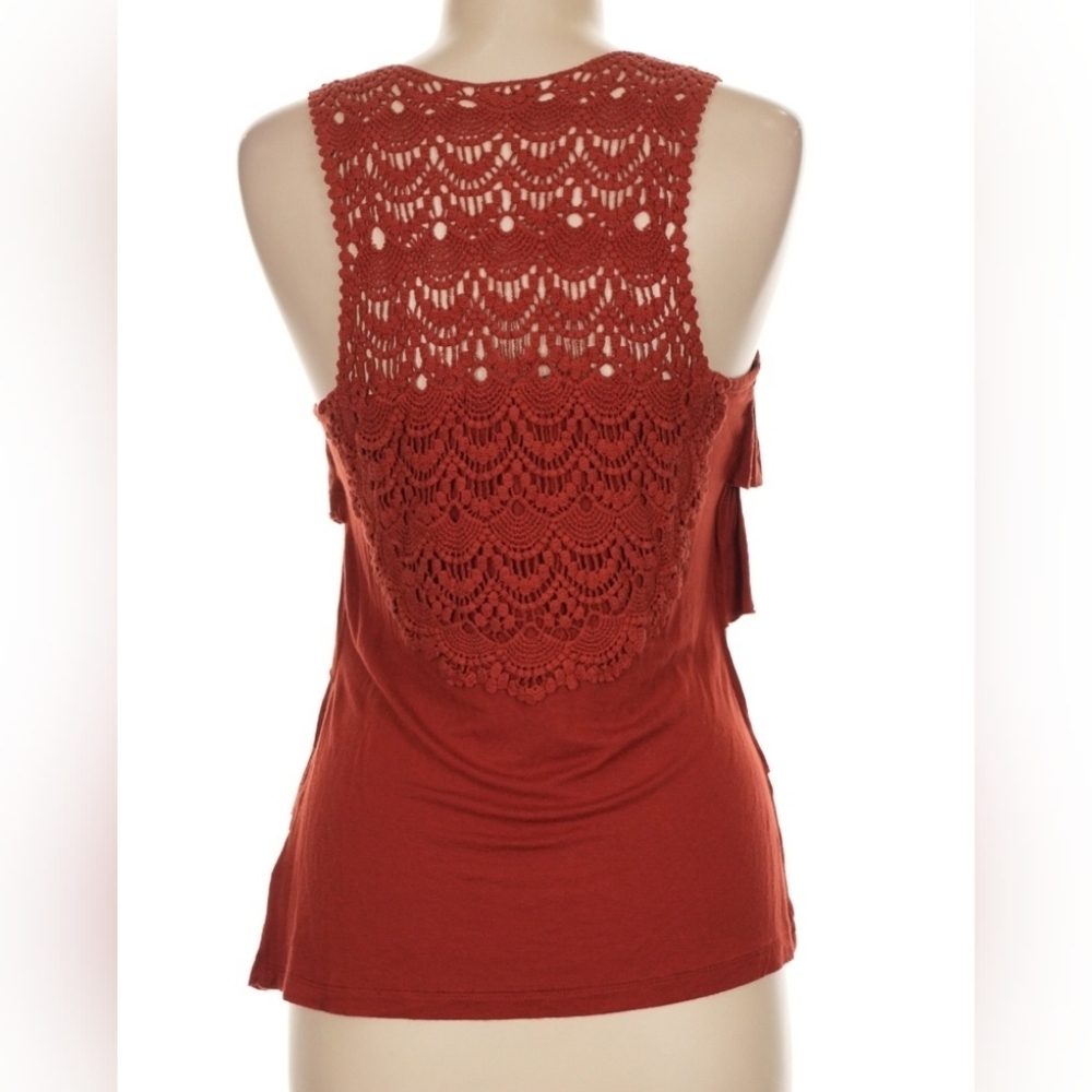 VTG Wet Seal boho tiered tank top in a warm rust/terracotta brown Womens Med - Picture 2 of 12